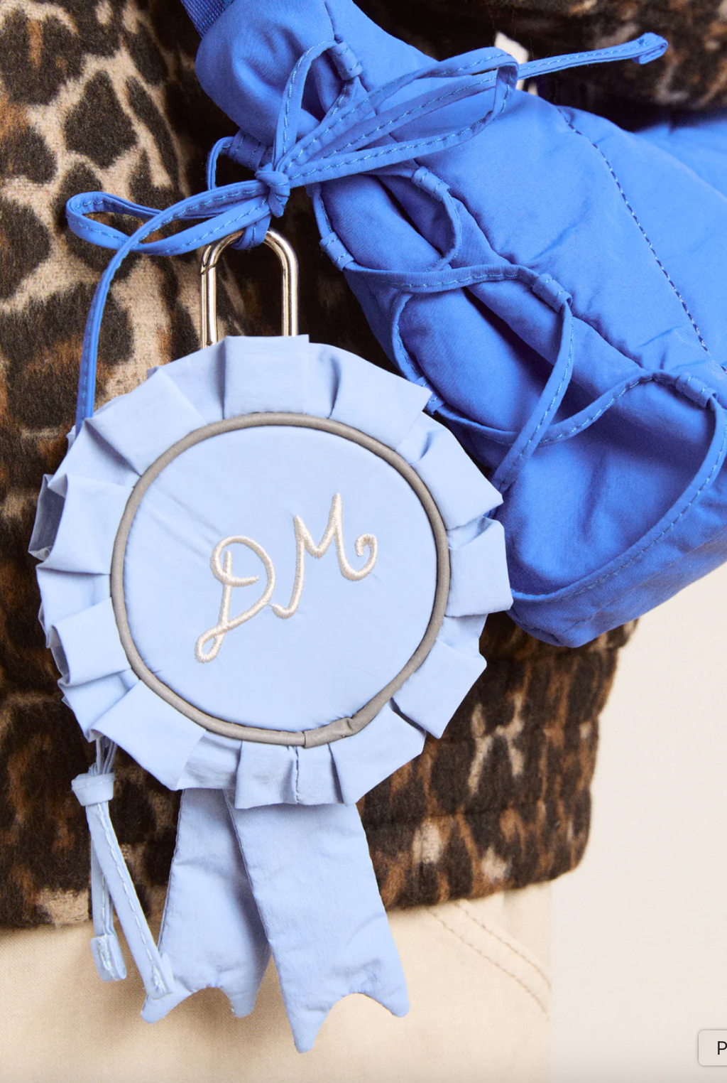 ROSETTE POUCH BAG CHARM PURSE | BLUE