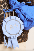 ROSETTE POUCH BAG CHARM PURSE | BLUE