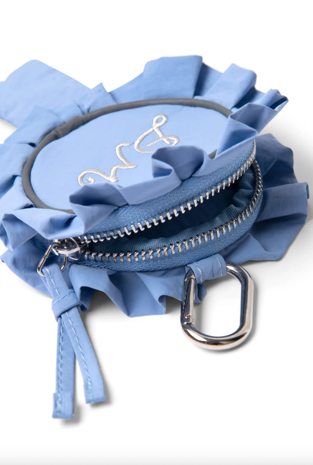 ROSETTE POUCH BAG CHARM PURSE | BLUE