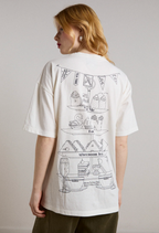Damson Madder Afternoon Tea Boyfriend Tee White