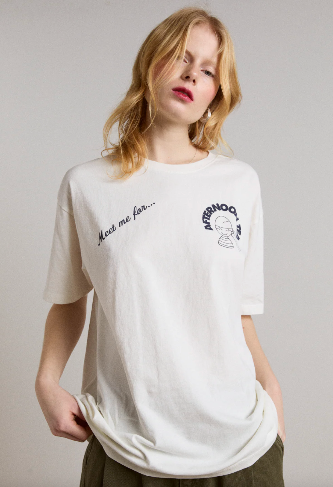 AFTERNOON TEA BOYFRIEND TEE | WHITE