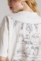 Damson Madder Afternoon Tea Boyfriend Tee White