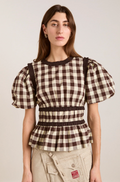 EVERLY RUFFLE BLOUS | BUTTER GINGHAM