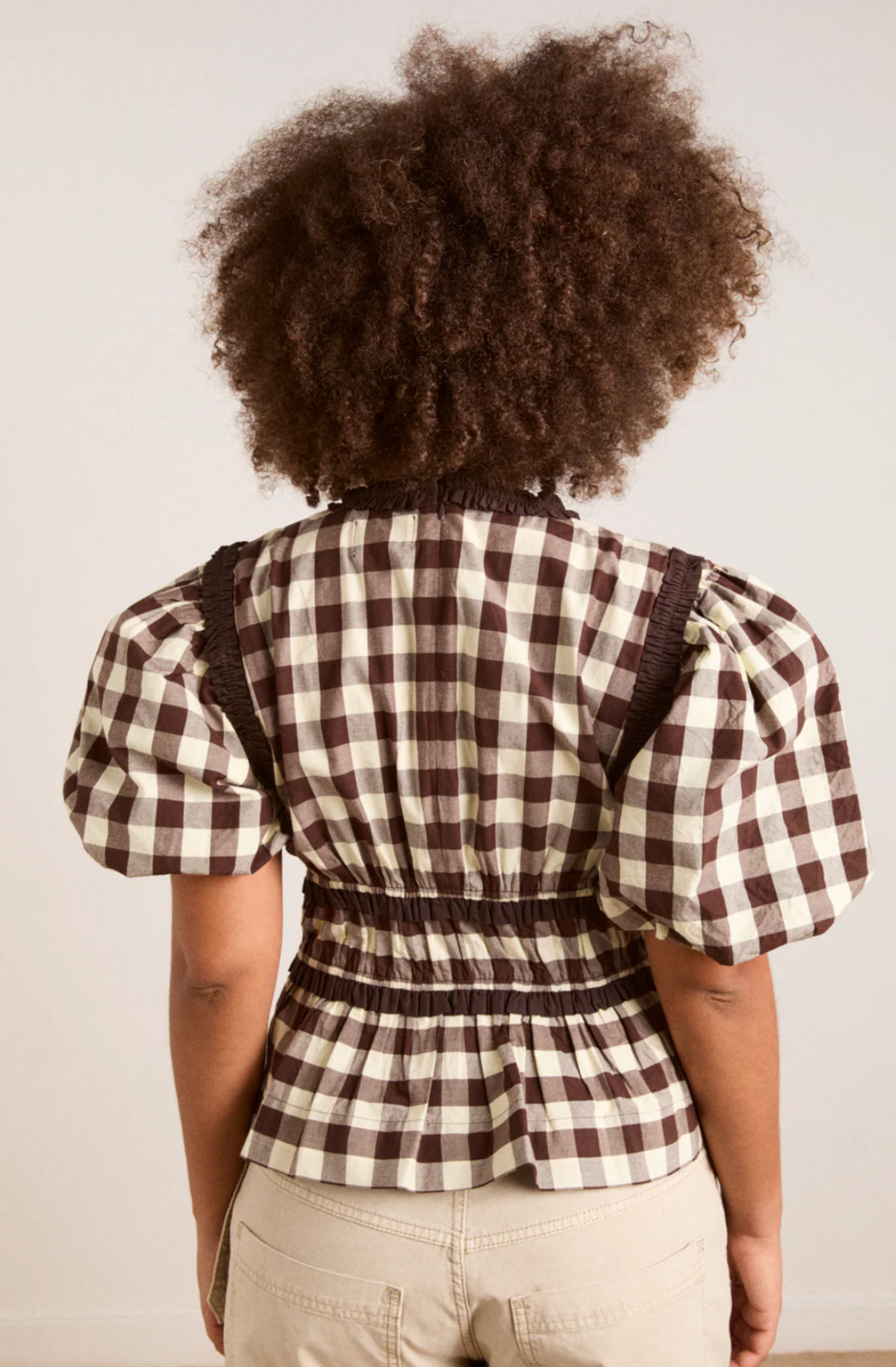 EVERLY RUFFLE BLOUS | BUTTER GINGHAM