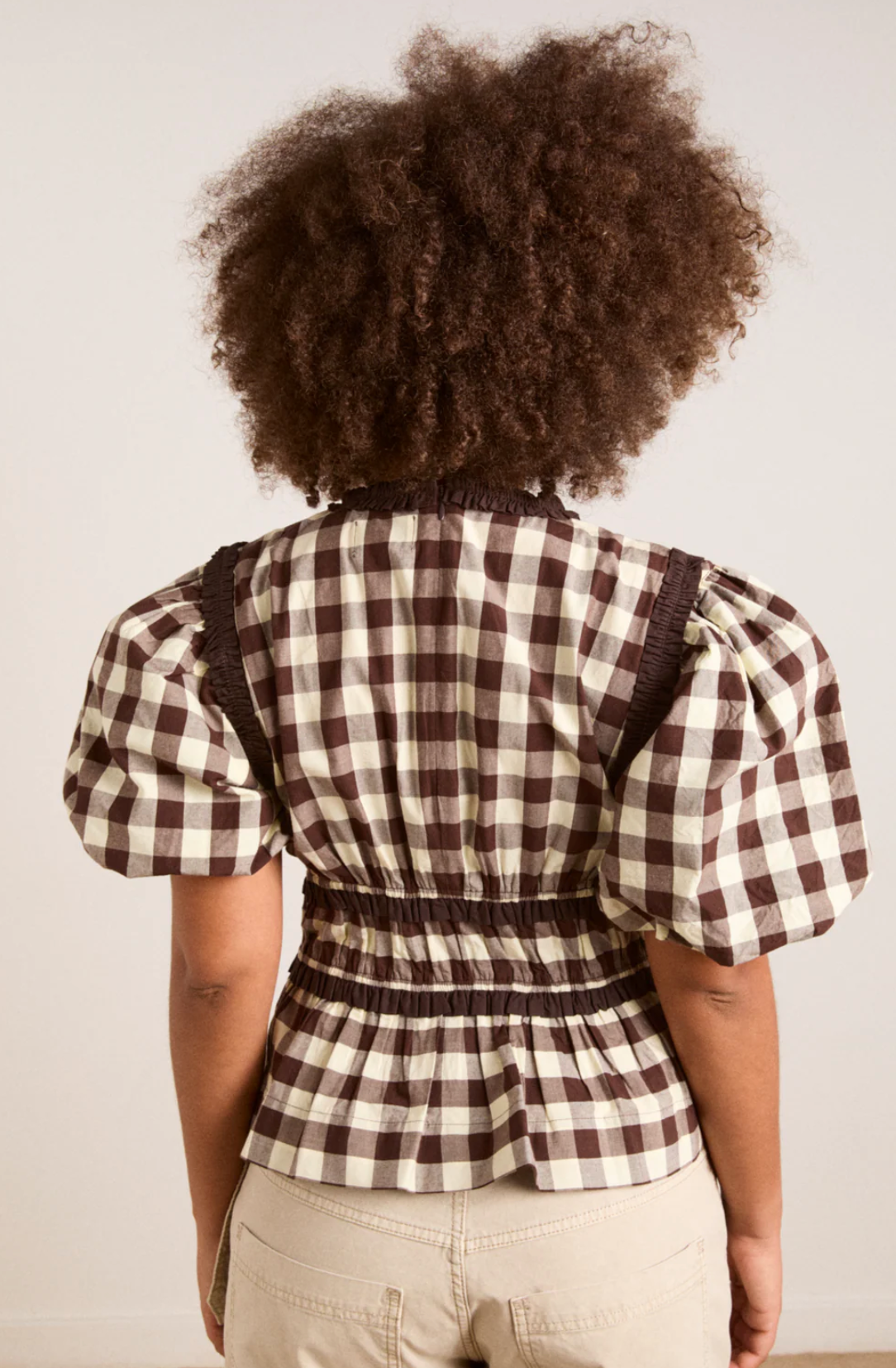 EVERLY RUFFLE BLOUS | BUTTER GINGHAM
