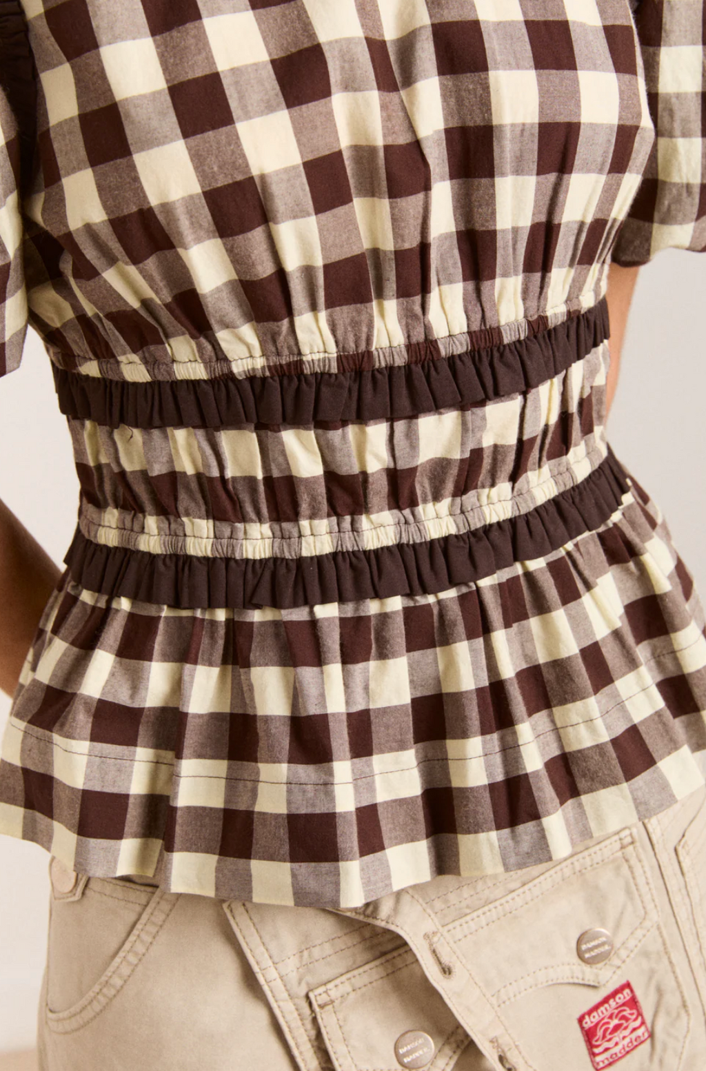 EVERLY RUFFLE BLOUS | BUTTER GINGHAM
