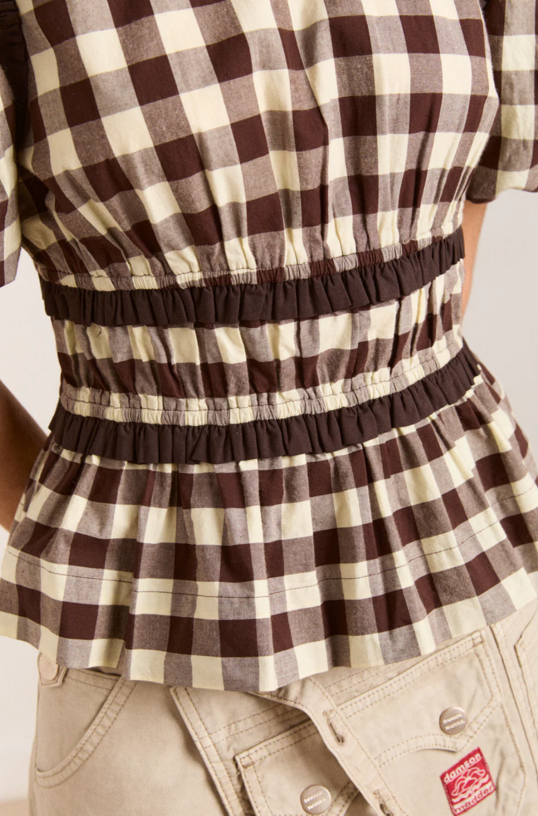 EVERLY RUFFLE BLOUS | BUTTER GINGHAM