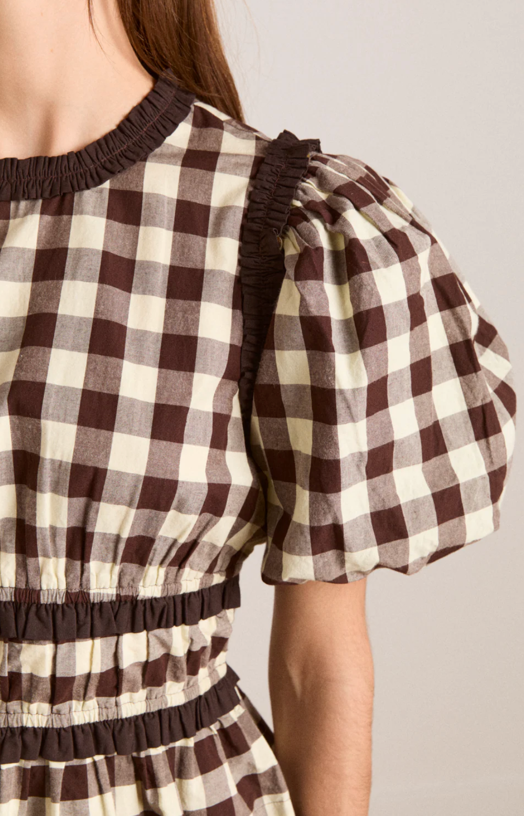 EVERLY RUFFLE BLOUS | BUTTER GINGHAM