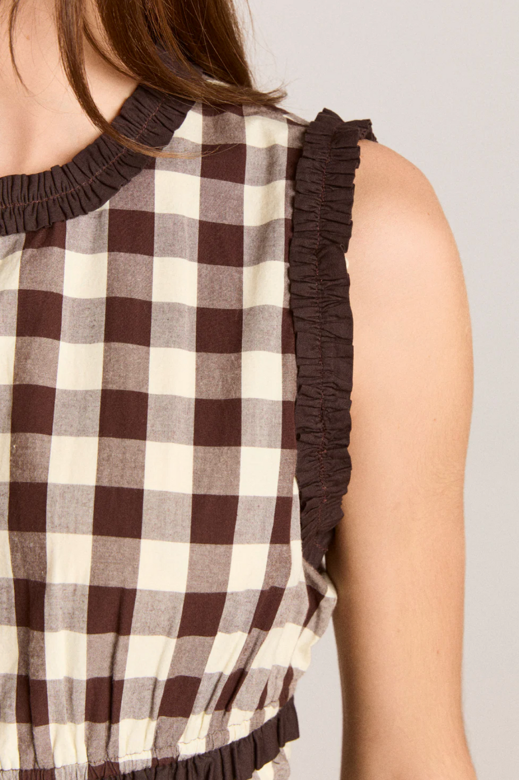 EVERLY RUFFLE BLOUS | BUTTER GINGHAM