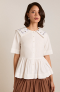 CYRUS EYELET BLOUSE | WHITE