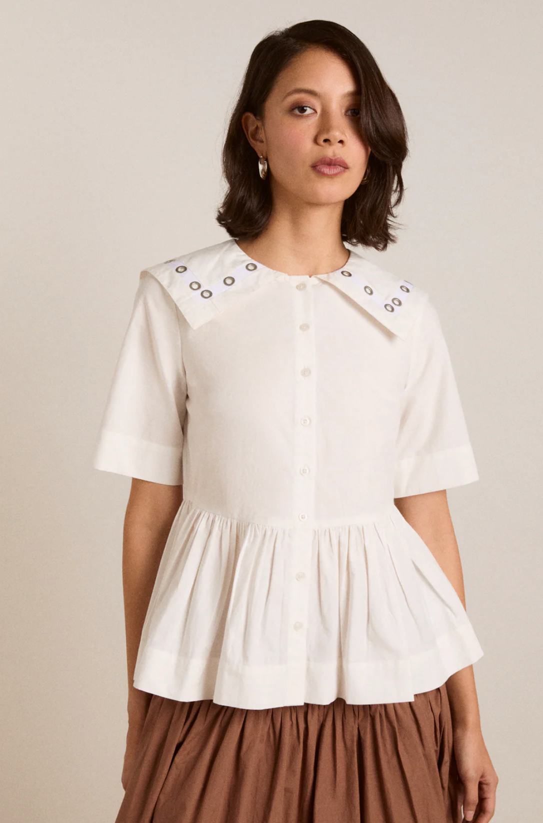 CYRUS EYELET BLOUSE | WHITE