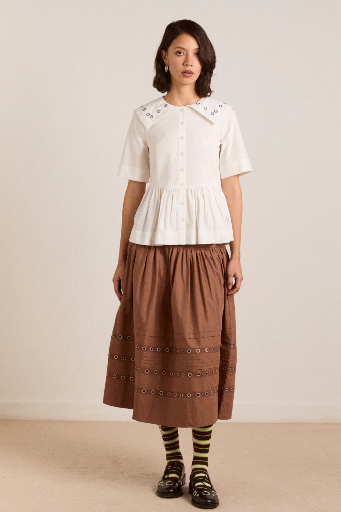 CYRUS EYELET BLOUSE | WHITE