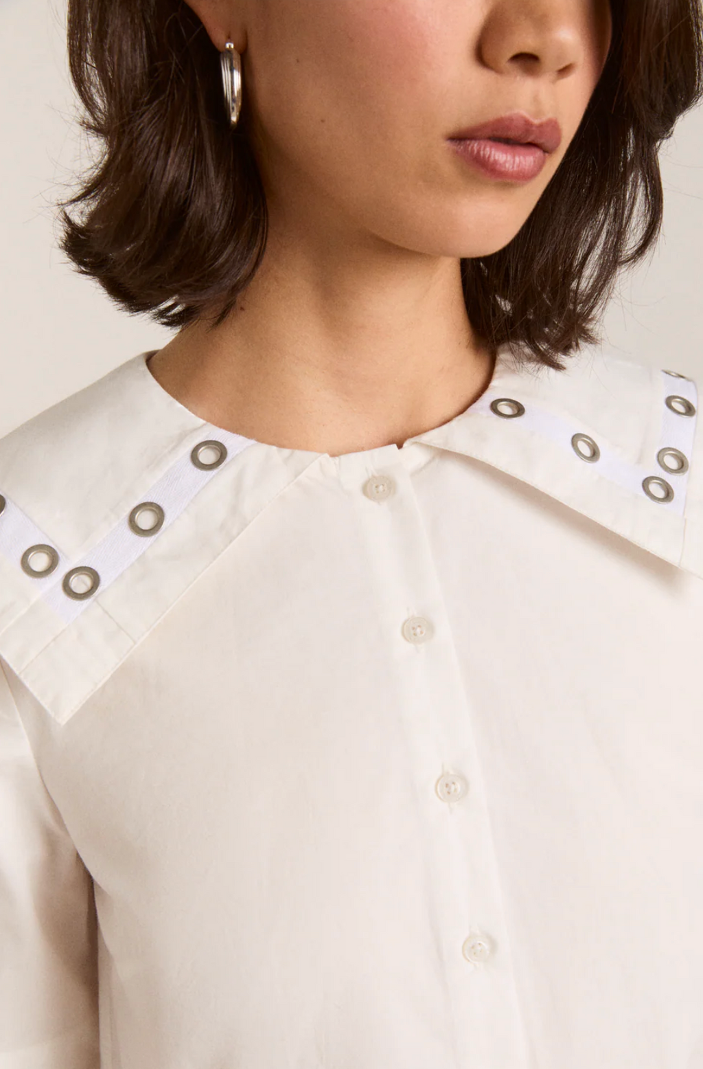 CYRUS EYELET BLOUSE | WHITE