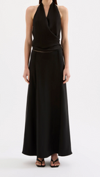 LEON CUPRO MAXI SKIRT | BLACK