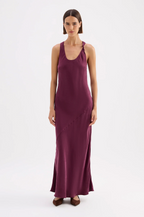 AMAYA CUPRO DRESS | MERLOT