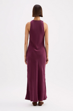 AMAYA CUPRO DRESS | MERLOT