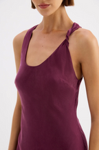 AMAYA CUPRO DRESS | MERLOT
