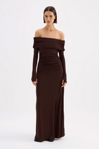 RUE MESH LS DRESS | RAISIN