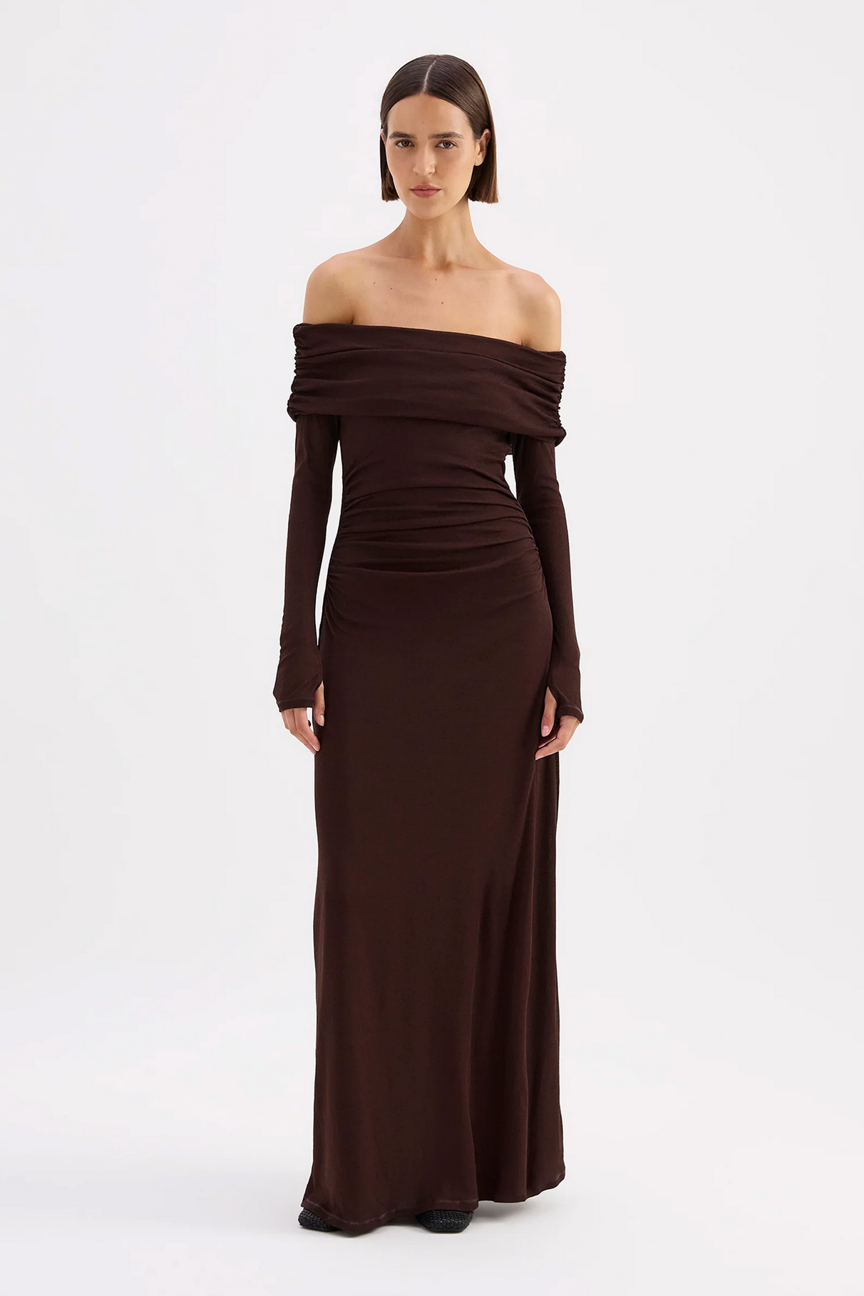 RUE MESH LS DRESS | RAISIN