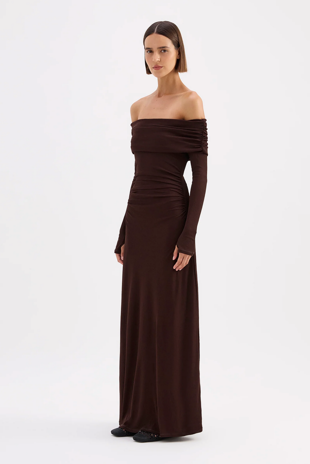 RUE MESH LS DRESS | RAISIN