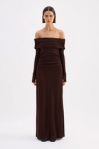 RUE MESH LS DRESS | RAISIN