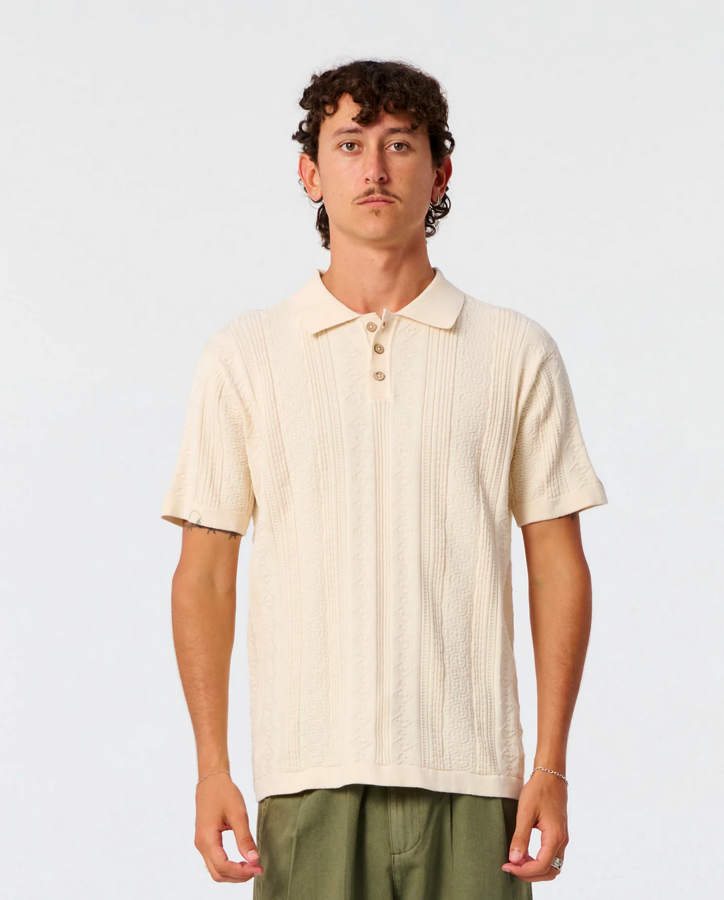 RAILS KNIT POLO | ECRU