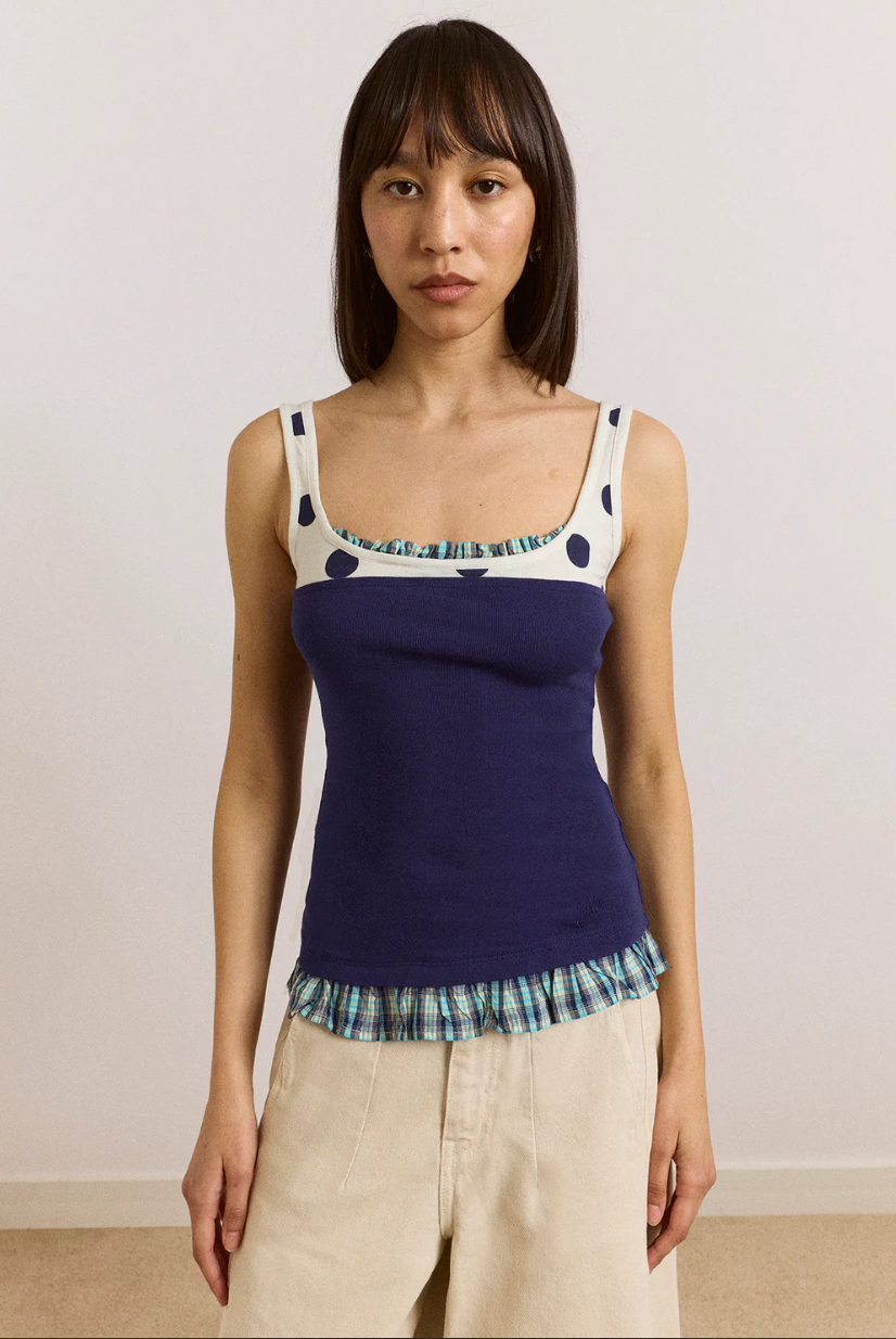 IDELLE JERSEY TOP | NAVY