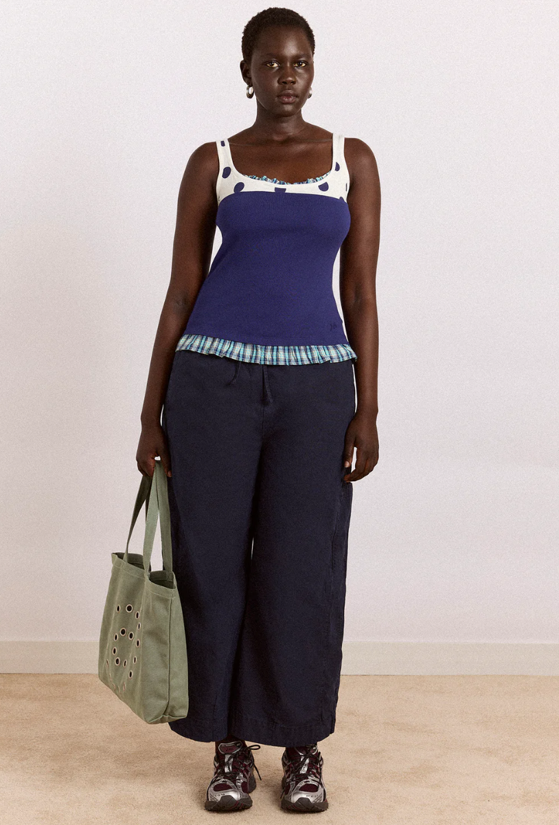 IDELLE JERSEY TOP | NAVY