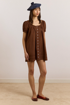 Damson Madder Jayne Mini Dress Choc
