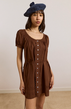 Damson Madder Jayne Mini Dress Choc