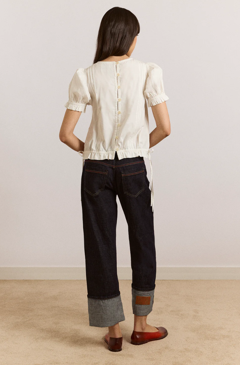 MABEL LACE INSERT BLOUSE | VINTAGE WHITE