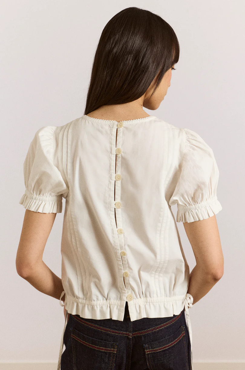 MABEL LACE INSERT BLOUSE | VINTAGE WHITE