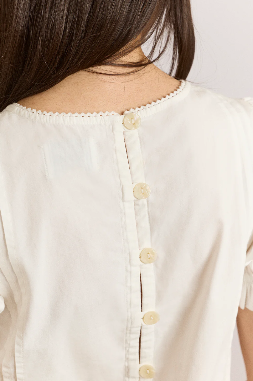 Damson Madder Mabel Lace Insert Blouse Vintage White