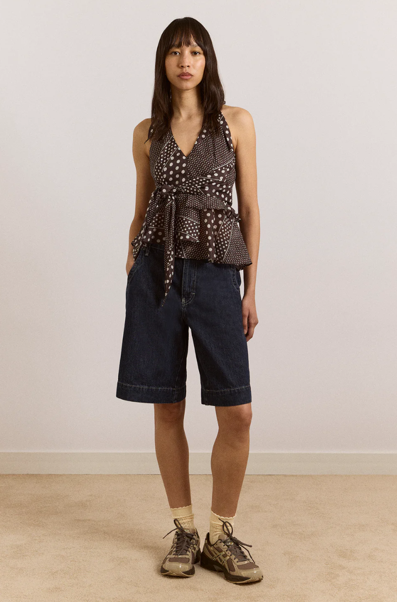 LEANDRA HALTER CAMI | WASHED BLACK SPOT