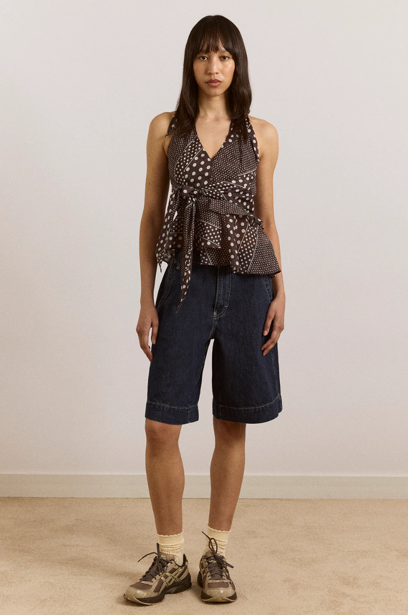 LEANDRA HALTER CAMI | WASHED BLACK SPOT
