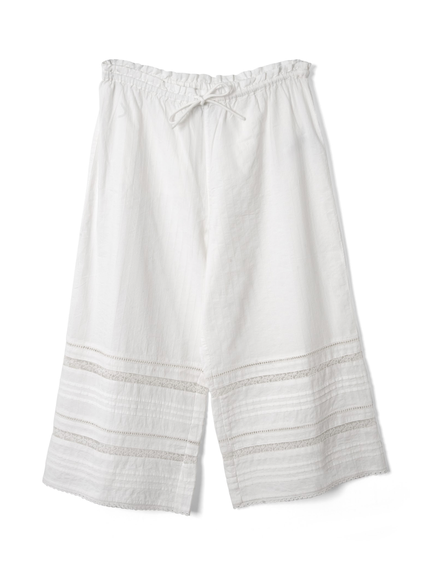 ELODIE TROUSER | WHITE WITH RED GINGHAM TIE