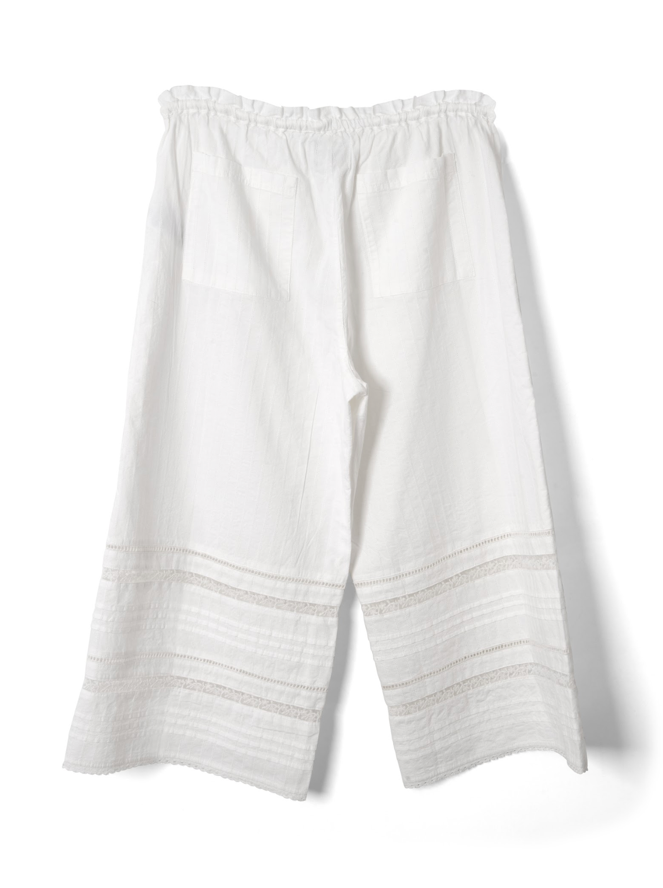 ELODIE TROUSER | WHITE WITH RED GINGHAM TIE
