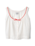 ELODIE CAMI | WHITE WITH RED GINGHAM TIE