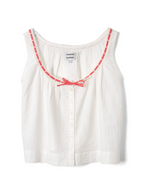 Damson Madder Elodie Cami White With Red Gingham Tie