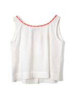 Damson Madder Elodie Cami White With Red Gingham Tie