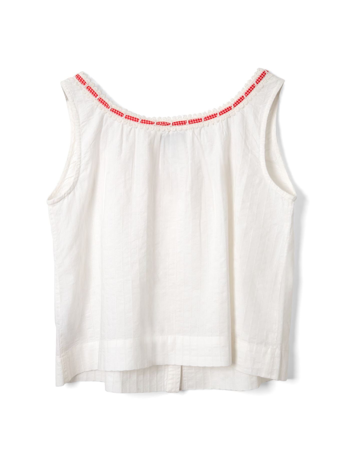 ELODIE CAMI | WHITE WITH RED GINGHAM TIE