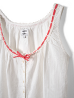 Damson Madder Elodie Cami White With Red Gingham Tie