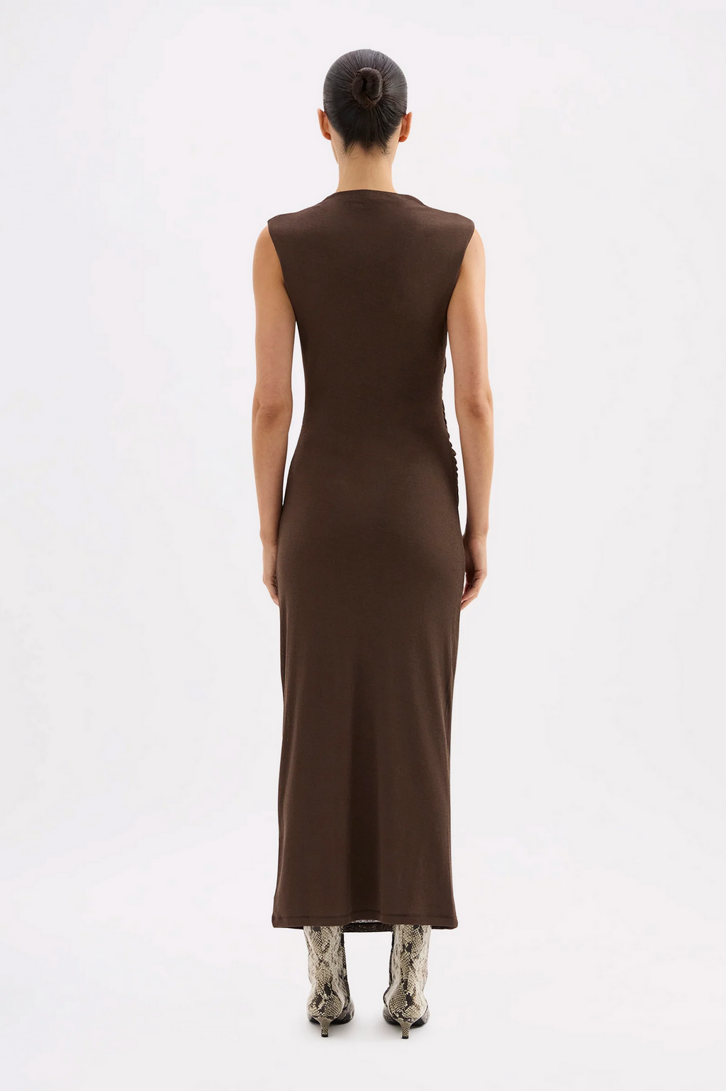 SARA MESH DRESS | WALNUT