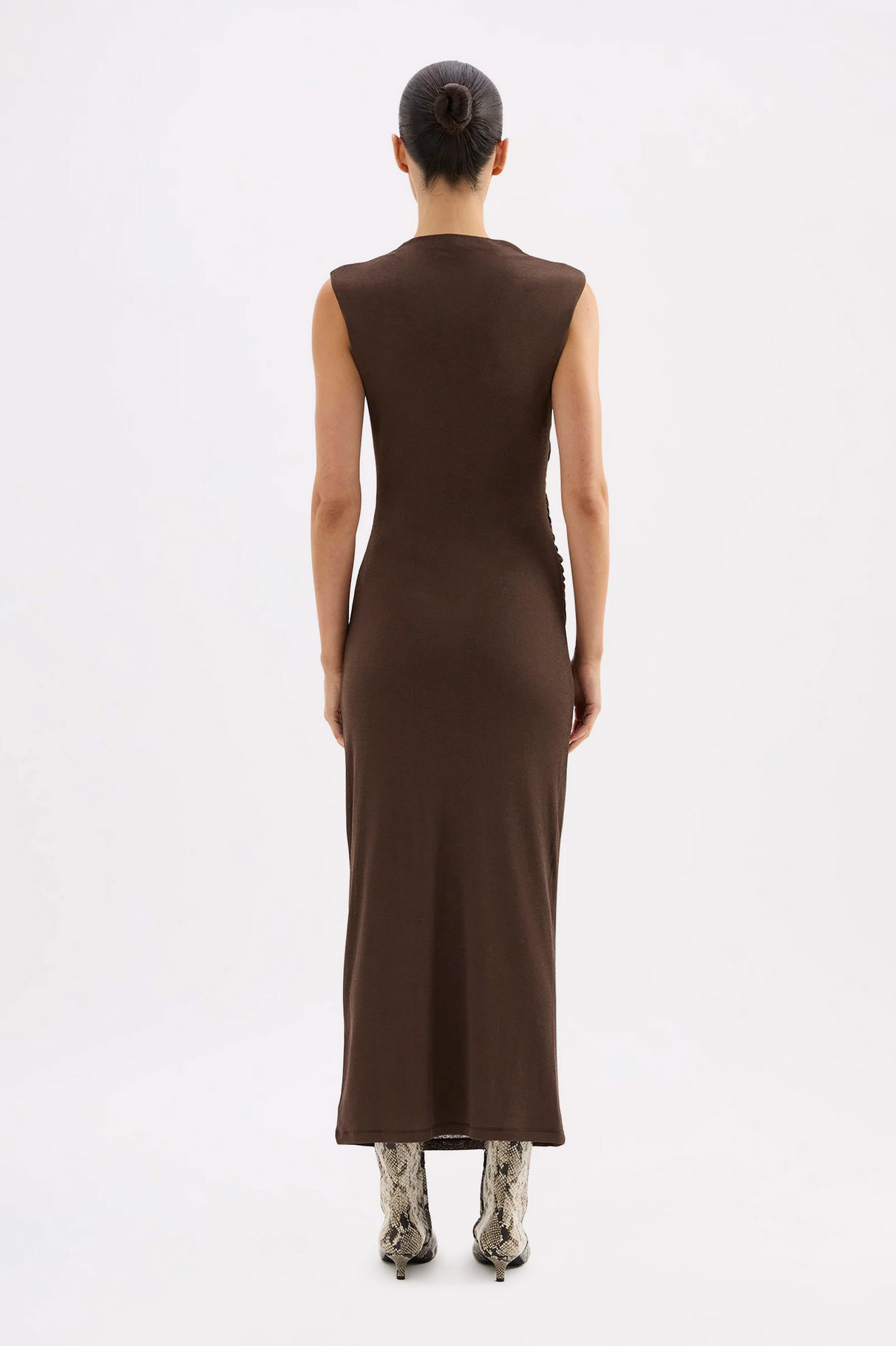 SARA MESH DRESS | WALNUT