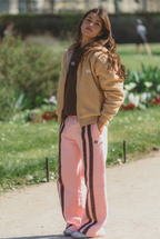 AJ LOGO STRIPE TRACKPANT | ROSE QUARTZ