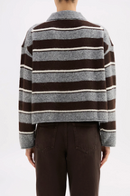 MAIA RUGBY KNIT | CHARCOAL STRIPE