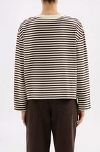 ORGANIC STRIPE LS TEE | ESPRESSO STRIPE