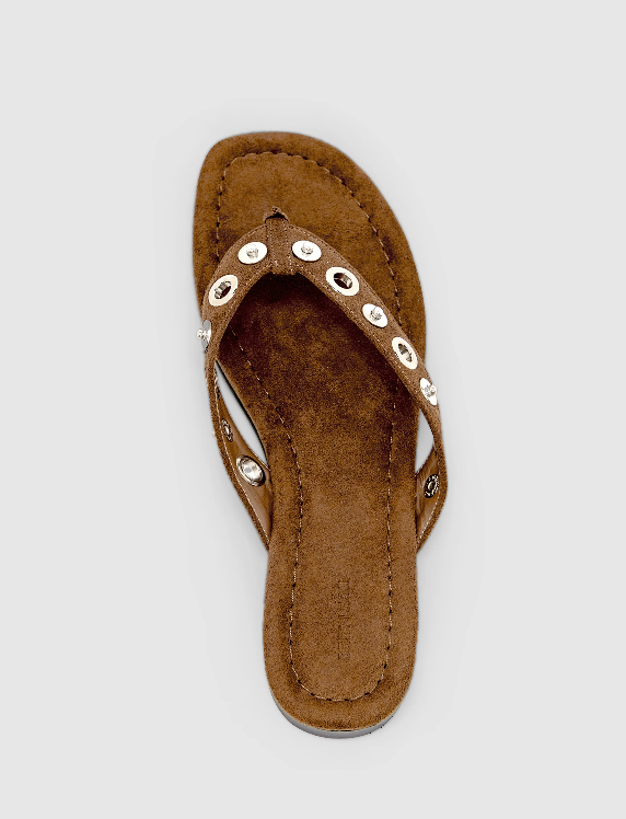 Brie Leon Eyelet Sandal Chestnut