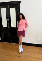 Olga Joan Bias Mini Skirt Vino