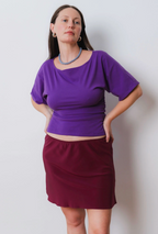 Olga Joan Bias Mini Skirt Vino